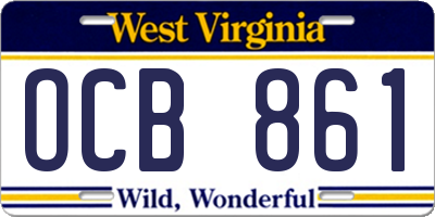 WV license plate OCB861