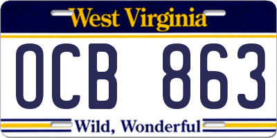 WV license plate OCB863