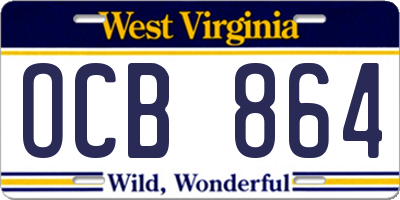 WV license plate OCB864
