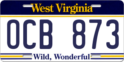 WV license plate OCB873
