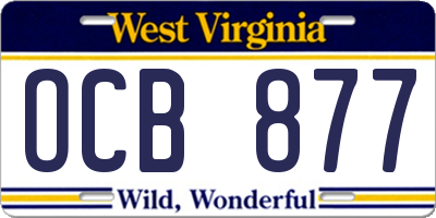 WV license plate OCB877