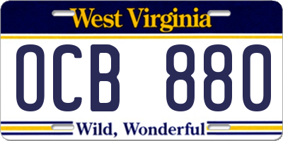 WV license plate OCB880