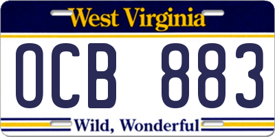 WV license plate OCB883