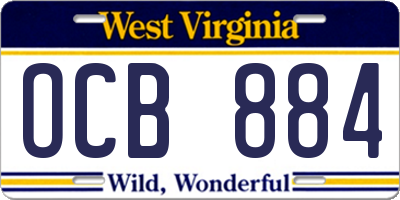 WV license plate OCB884