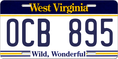 WV license plate OCB895