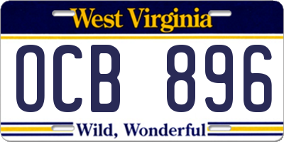 WV license plate OCB896