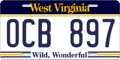WV license plate OCB897