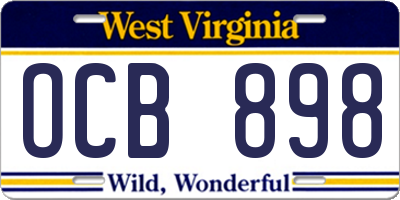 WV license plate OCB898