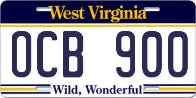 WV license plate OCB900