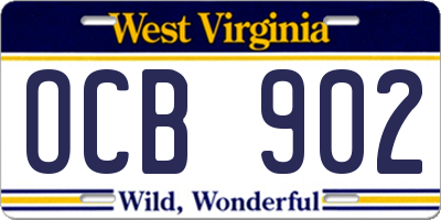 WV license plate OCB902