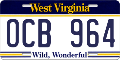 WV license plate OCB964