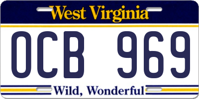 WV license plate OCB969
