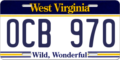 WV license plate OCB970