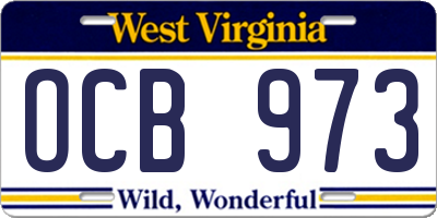 WV license plate OCB973