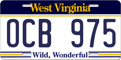 WV license plate OCB975