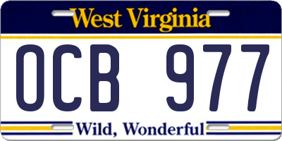 WV license plate OCB977