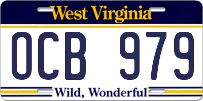WV license plate OCB979