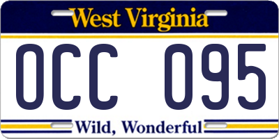 WV license plate OCC095