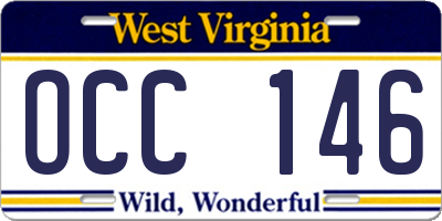 WV license plate OCC146