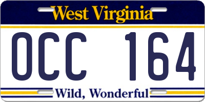 WV license plate OCC164