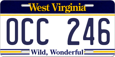 WV license plate OCC246