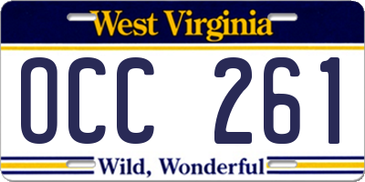 WV license plate OCC261