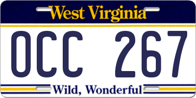 WV license plate OCC267