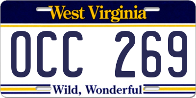 WV license plate OCC269
