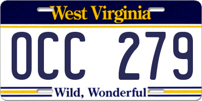 WV license plate OCC279