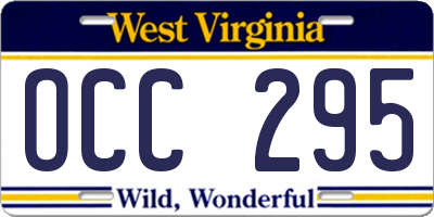 WV license plate OCC295