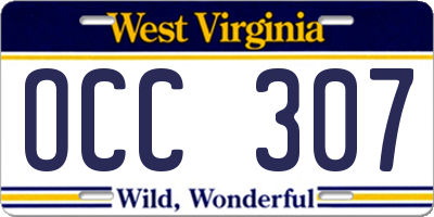 WV license plate OCC307
