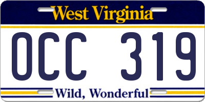 WV license plate OCC319