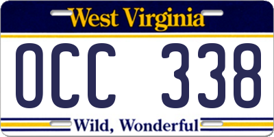 WV license plate OCC338