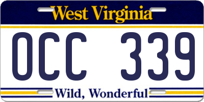 WV license plate OCC339