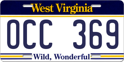 WV license plate OCC369