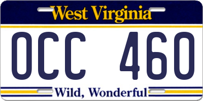 WV license plate OCC460