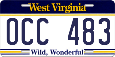 WV license plate OCC483