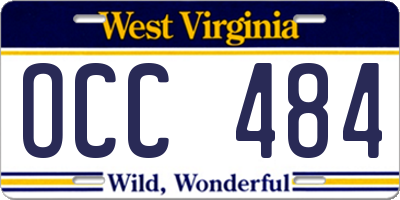 WV license plate OCC484