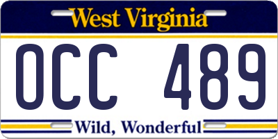 WV license plate OCC489
