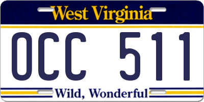WV license plate OCC511