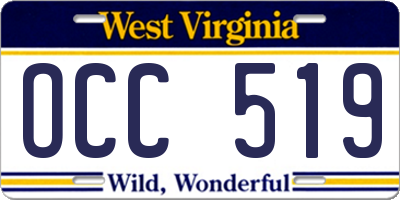 WV license plate OCC519