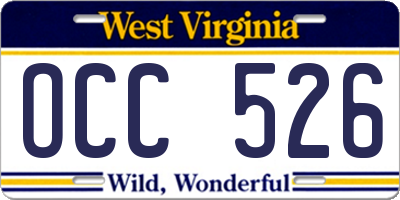 WV license plate OCC526