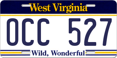WV license plate OCC527