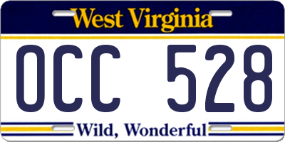 WV license plate OCC528