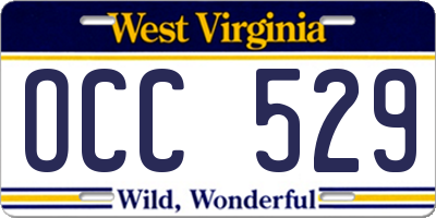 WV license plate OCC529