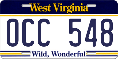 WV license plate OCC548
