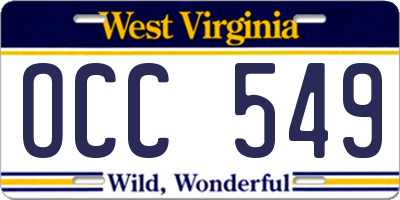 WV license plate OCC549