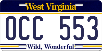 WV license plate OCC553