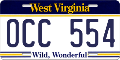 WV license plate OCC554
