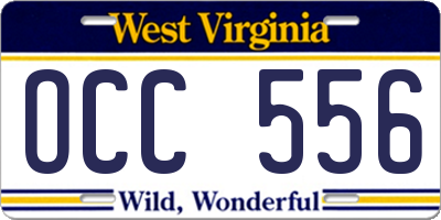 WV license plate OCC556